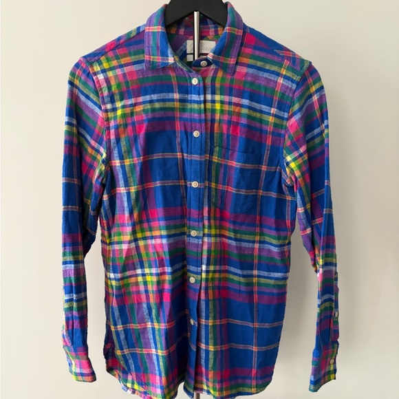 J. Crew Vibrant Multicolor Plaid Shirt - Picture 2 of 6